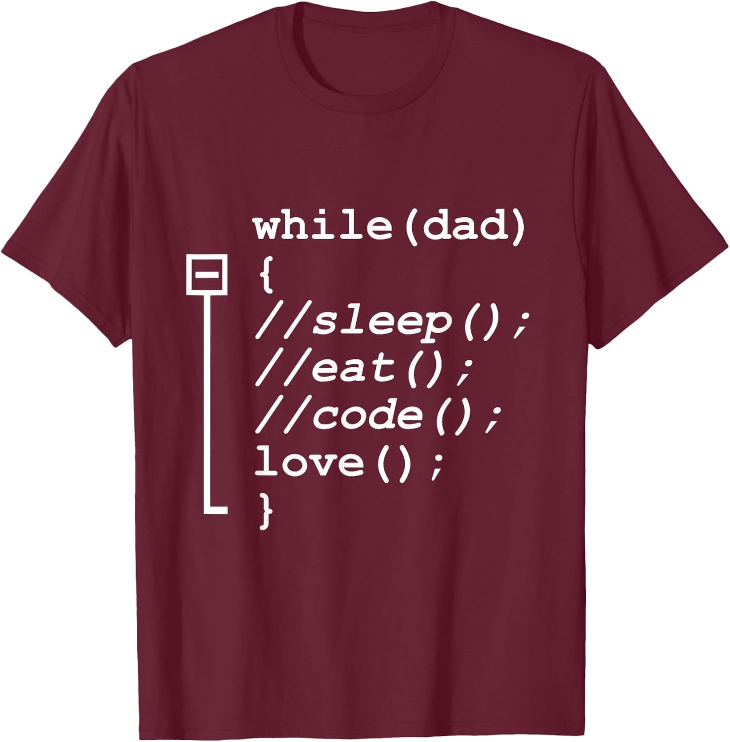 Programmer Papa - Sleep, Eat, Code Funny Father's Day T-Shirt - T-Shirt | Maroon
