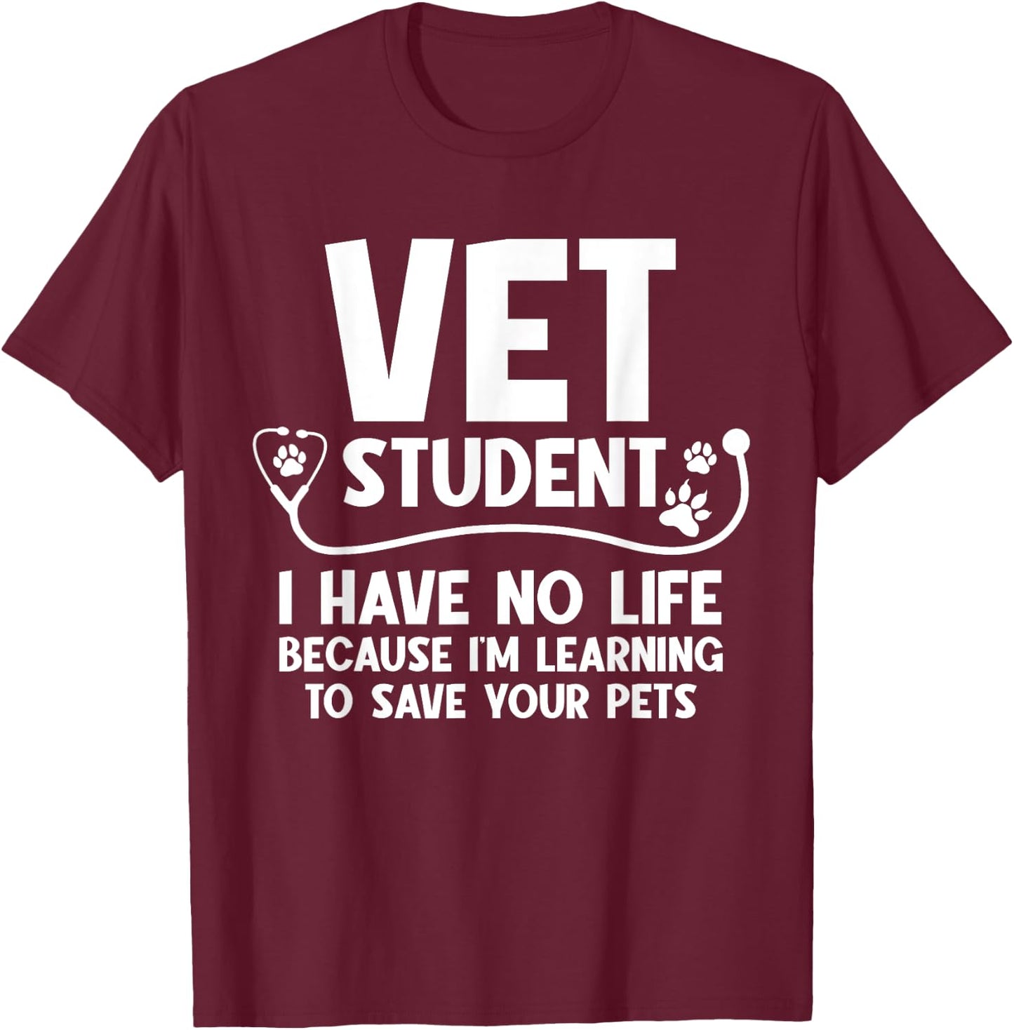 Cool Vet Tech Art Women Vet Assistant Veterinarian T-Shirt - T-Shirt | Maroon