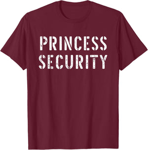 Halloween Dad Mom Daughter Adult Costume Princess Security T-Shirt - T-Shirt | Maroon