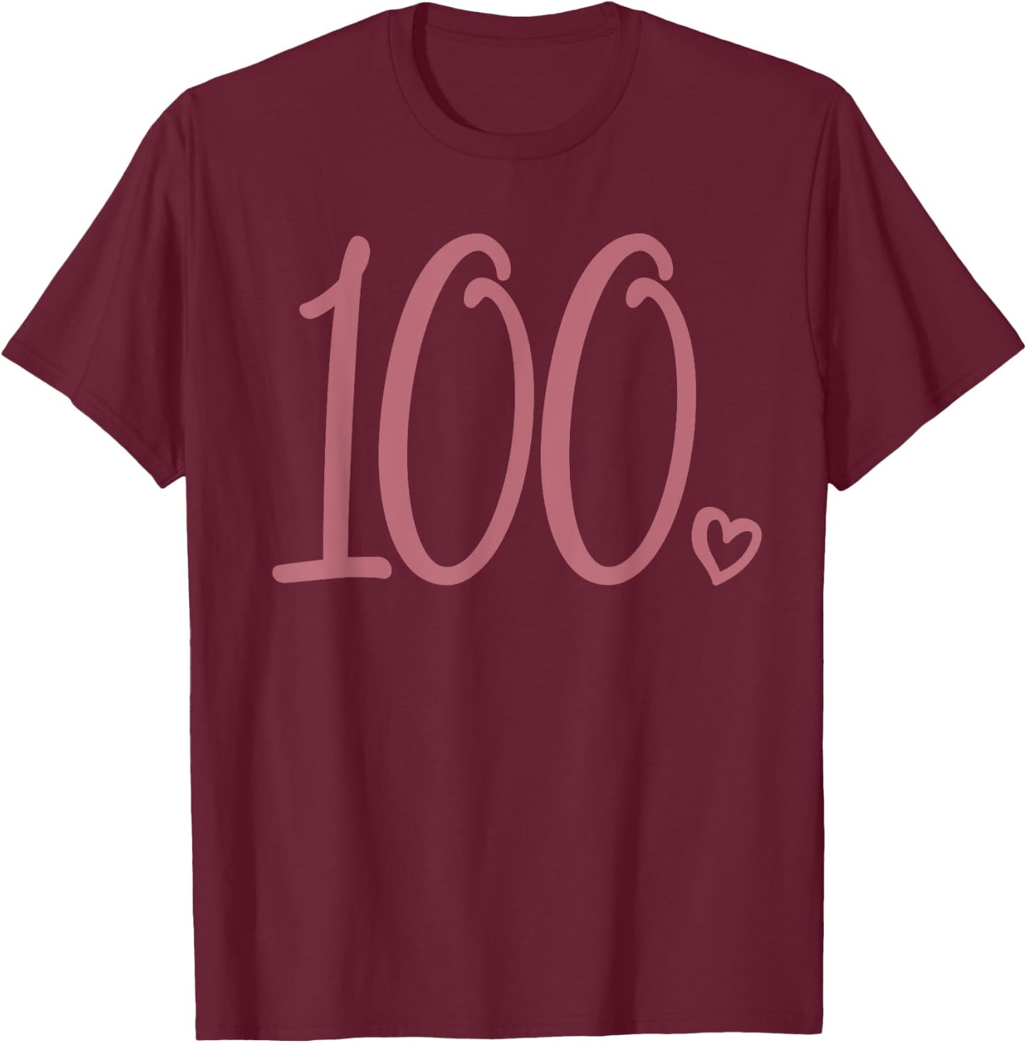 100th Birthday, , One Hundred Number 100 Years Old T-Shirt - T-Shirt | Maroon