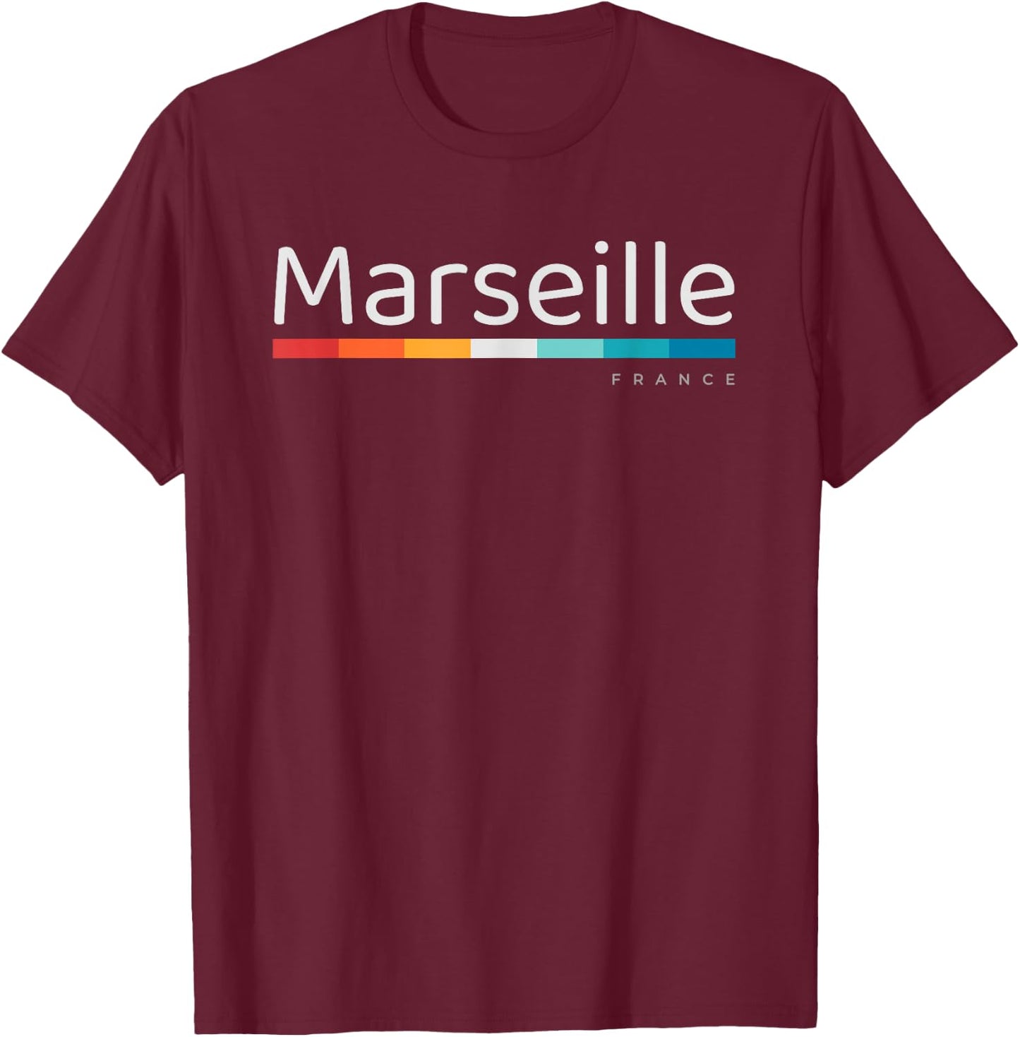 Marseille France Retro Design T-Shirt - T-Shirt | Maroon