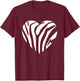 Zebra Heart Animal Lover Stripe Africa Gift Men Women Kids T-Shirt - T-Shirt | Maroon