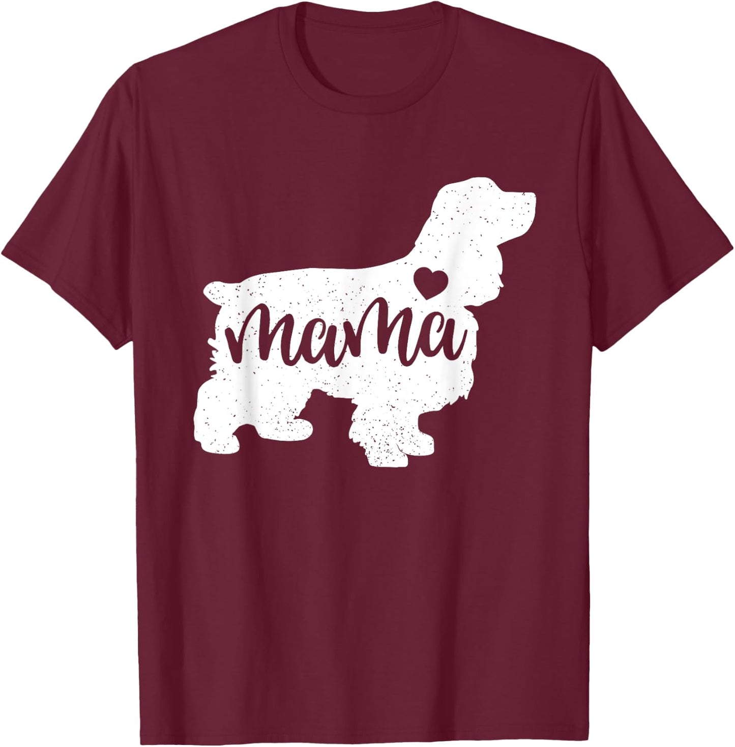 Cocker Spaniel Mother's Day Mum Dog Mum Paw Lover T-Shirt - T-Shirt | Maroon