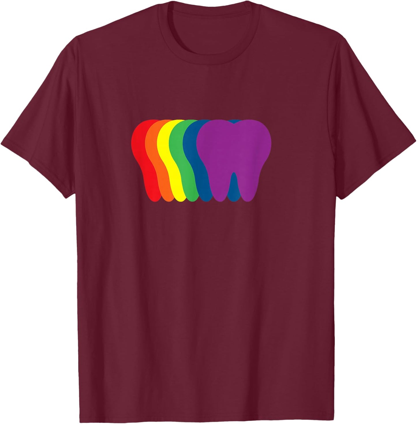 Rainbow Teeth LGBT Dentistry Dentist T-Shirt - T-Shirt | Maroon