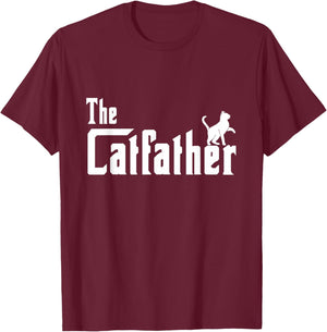 The Catfather Cat Owner Cat Lover Cat Dad T-Shirt - T-Shirt | Maroon