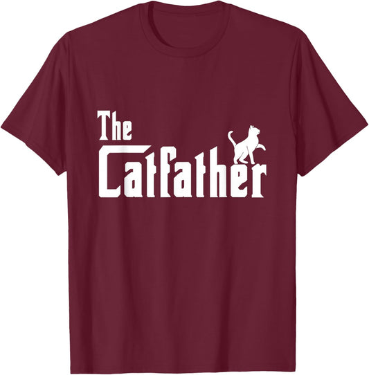 The Catfather Cat Owner Cat Lover Cat Dad T-Shirt - T-Shirt | Maroon