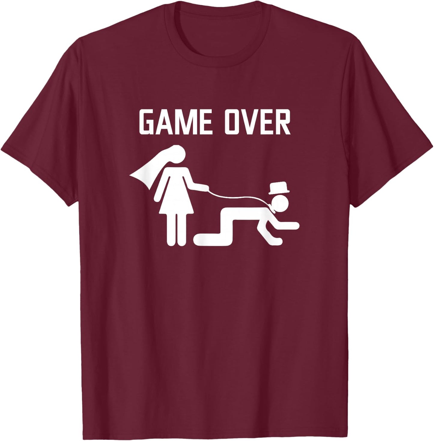 Groom Game Over Stag Night Party Wedding T-Shirt - T-Shirt | Maroon