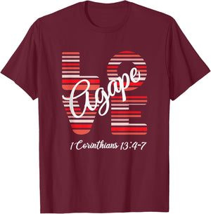 Agape Love Inspirational Christian T-Shirt - T-Shirt | Maroon