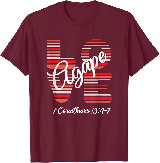 Agape Love Inspirational Christian T-Shirt - T-Shirt | Maroon