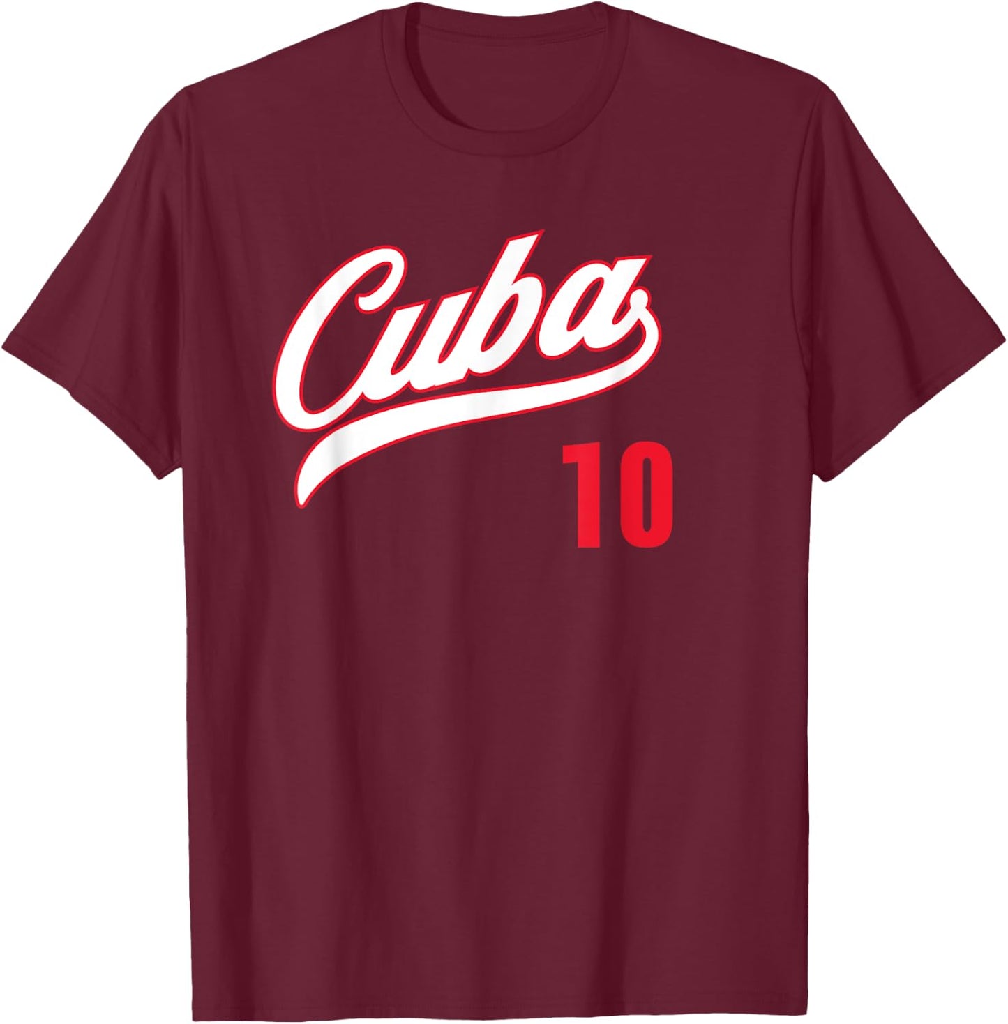 Cuba Baseball Remera Beisbol Cuban Jersey 10 T-Shirt - T-Shirt | Maroon