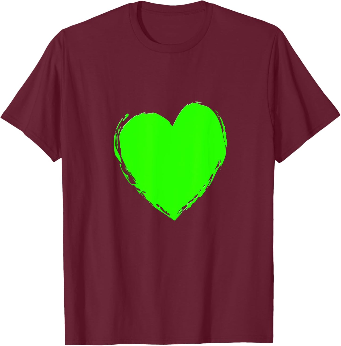 Big Green Heart Celebration Design for St Patricks Day T-Shirt - T-Shirt | Maroon