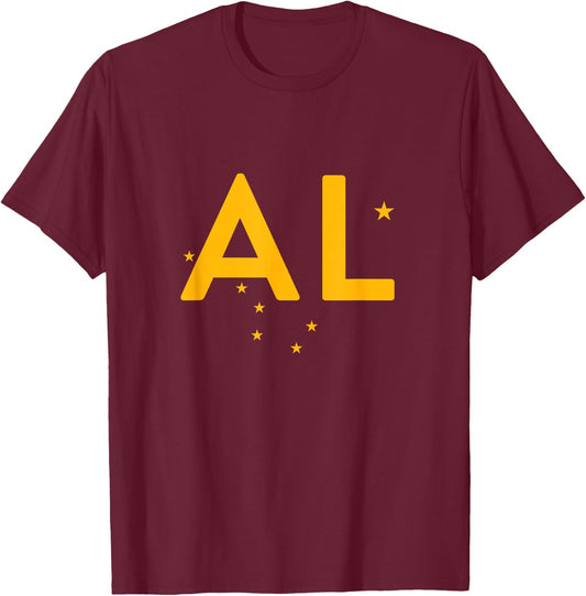 AL - Alaska Three Part Combo Design - Alaskan Flag Part 1 T-Shirt - T-Shirt | Maroon