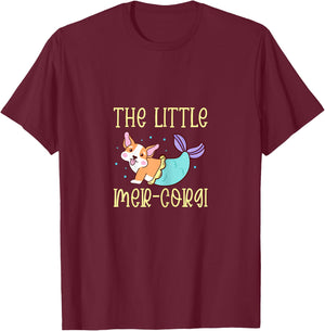 Corgi Mermaid The Little Sea Corgi Dog Lover Kawaii Kids T-Shirt - T-Shirt | Maroon