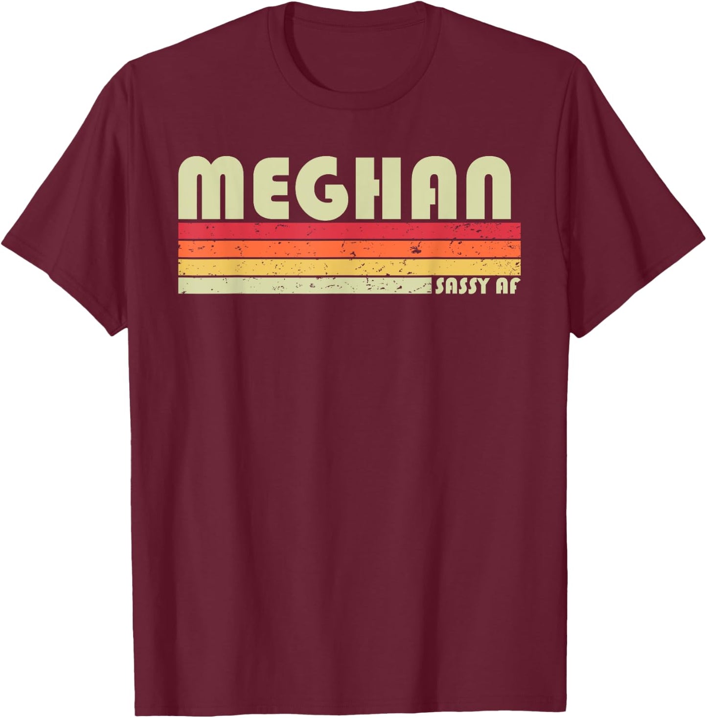 MEGHAN Gift Name Personalized Retro Vintage 80s 90s Birthday T-Shirt - T-Shirt | Maroon
