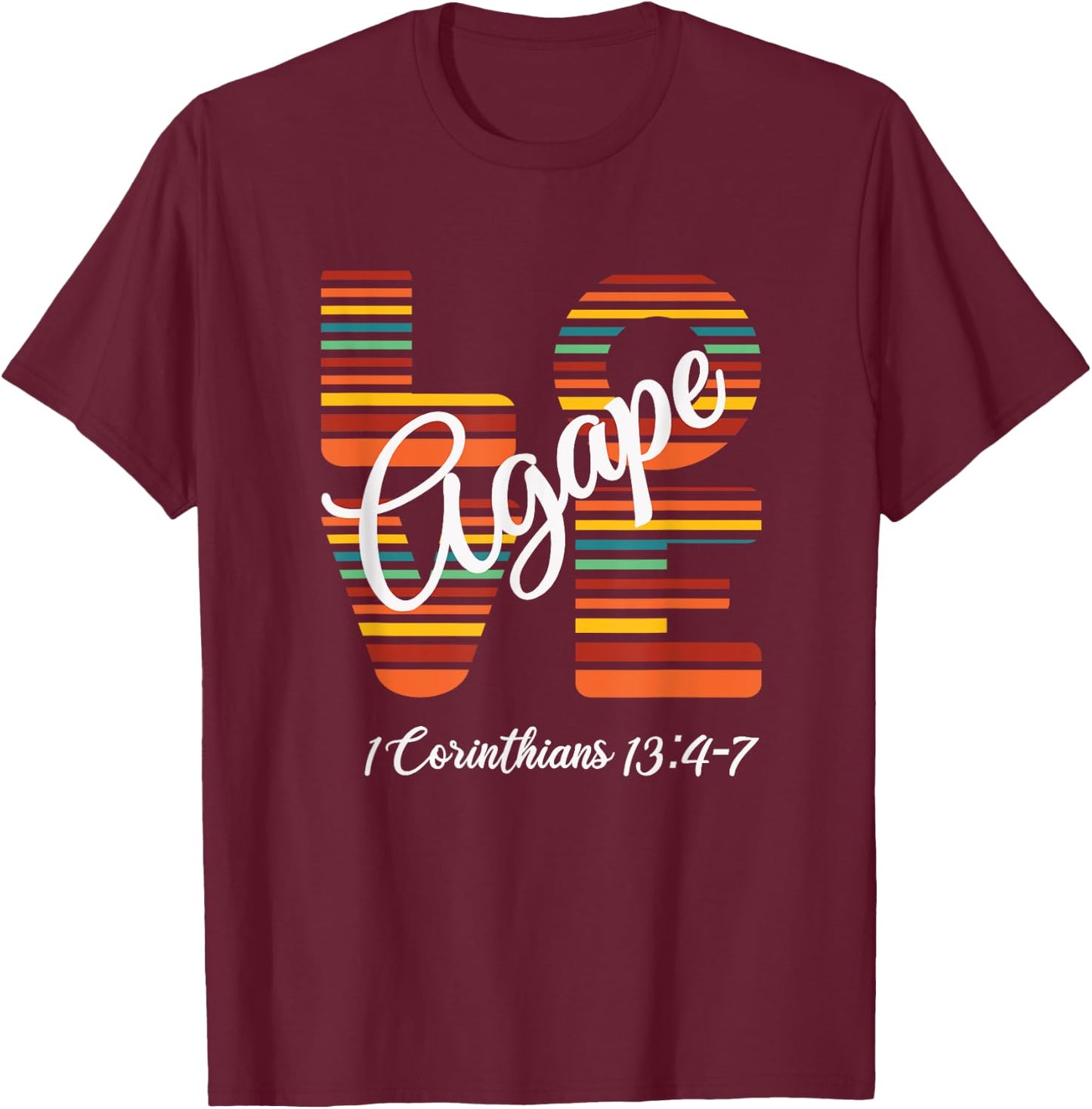 Agape Love Inspirational Christian T-Shirt - T-Shirt | Maroon