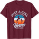 Just a girl who loves horses and cats for a Horse Cat Fan T-Shirt - T-Shirt | Maroon