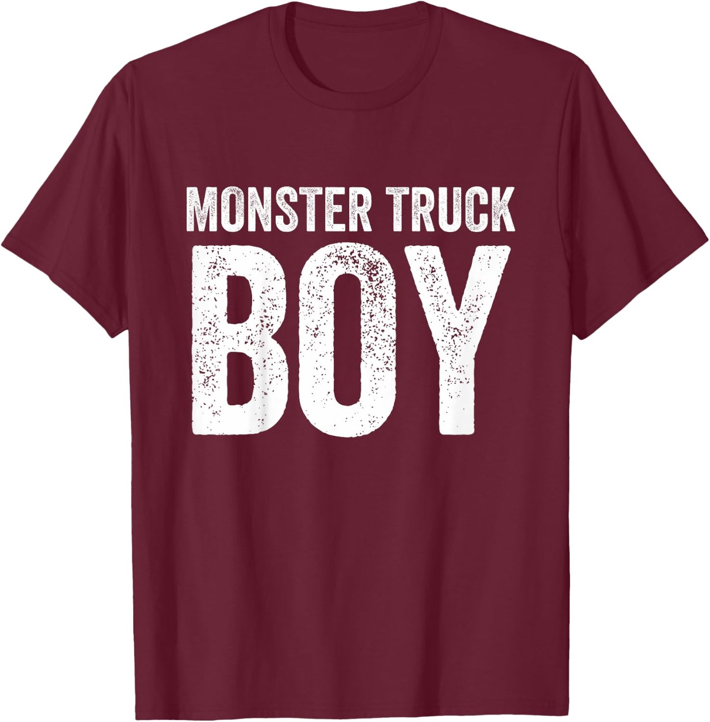 Kids Monster Truck Boy Retro Vintage Child Toddler Monster Truck T-Shirt - T-Shirt | Maroon