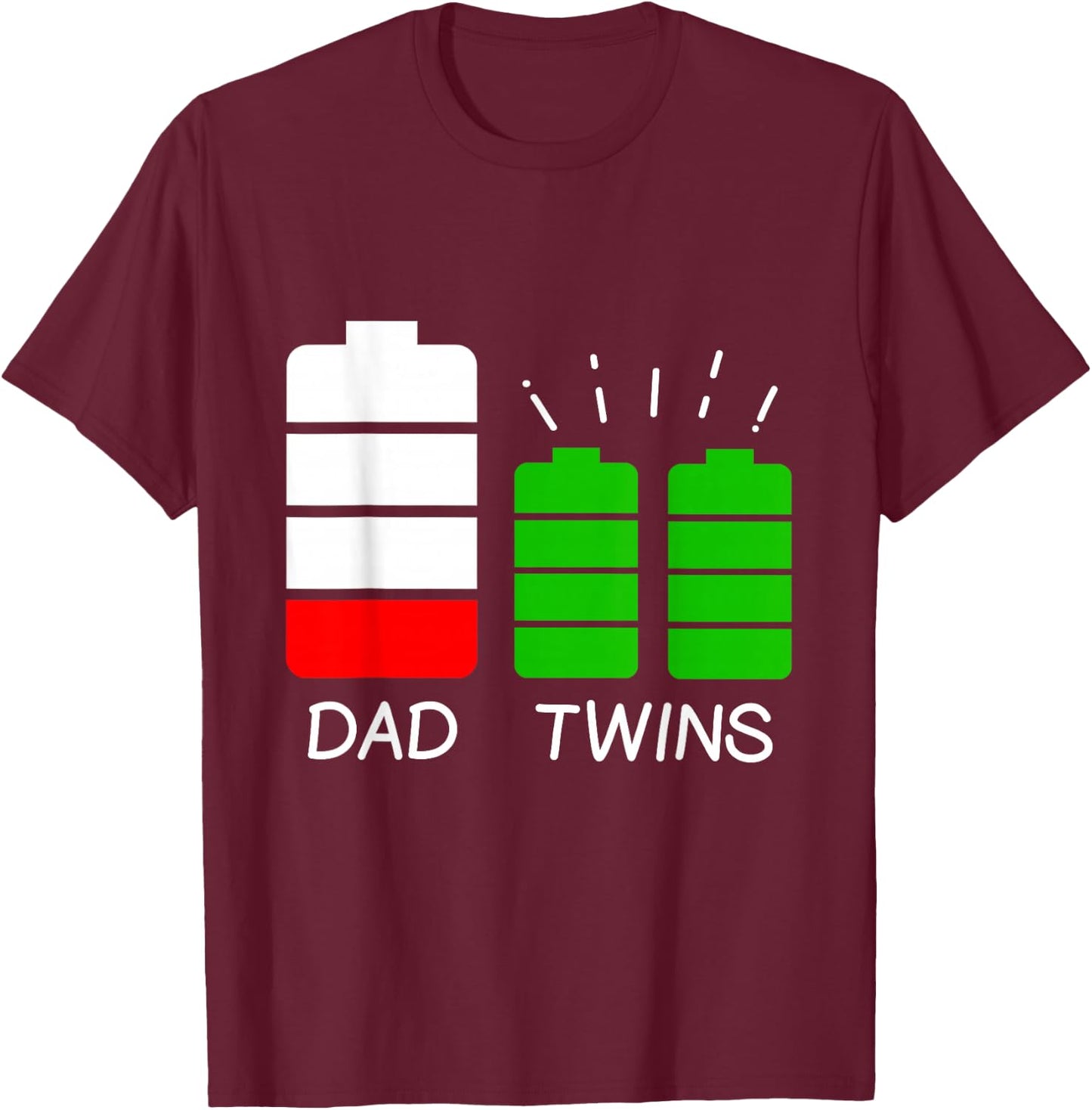 Funny Dad From Twins Father T-Shirt - T-Shirt | Maroon