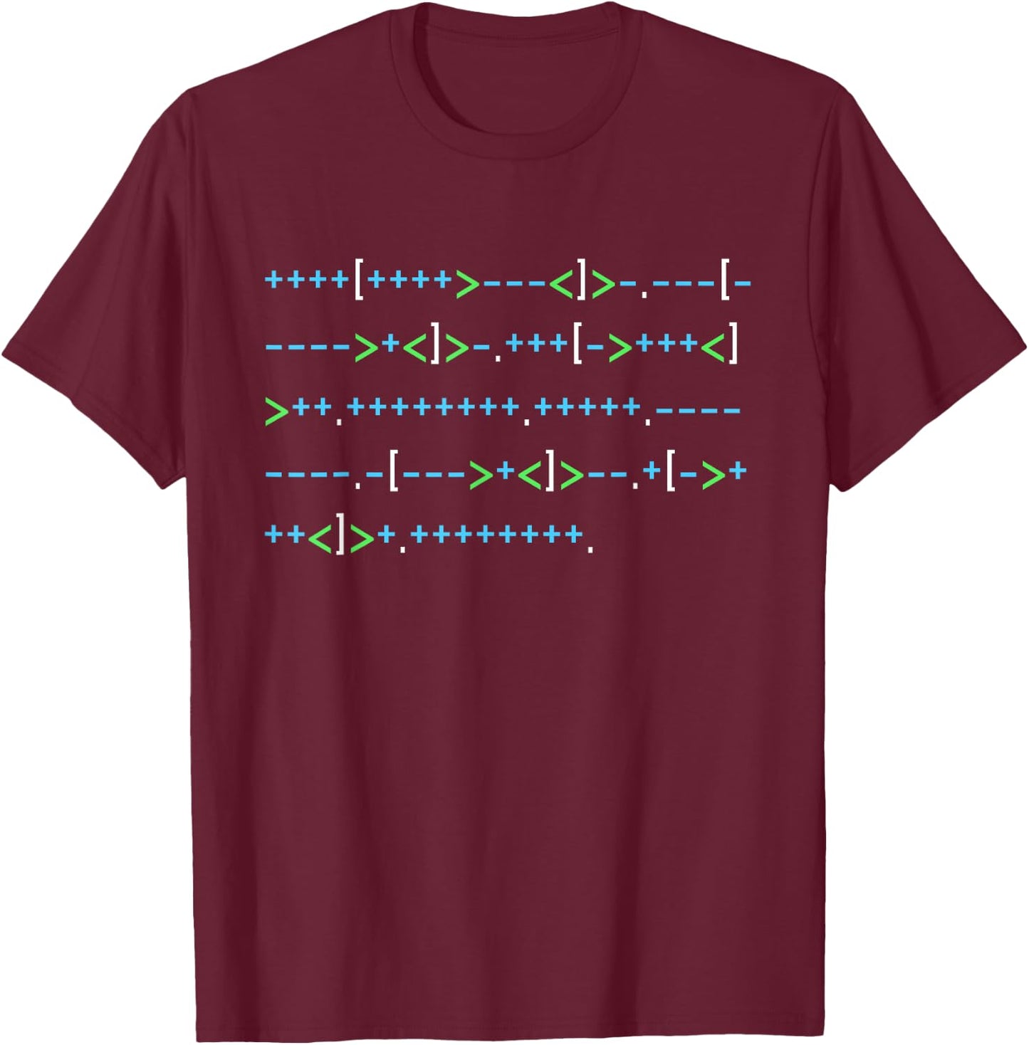 Brainscrew Hello World Shirt Programming Code Nerd T-Shirt - T-Shirt | Maroon