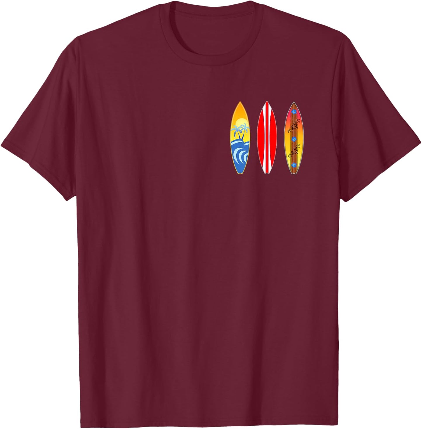 Hawaii Island State Flag Water Sports (2-Sided) T-Shirt - T-Shirt | Maroon