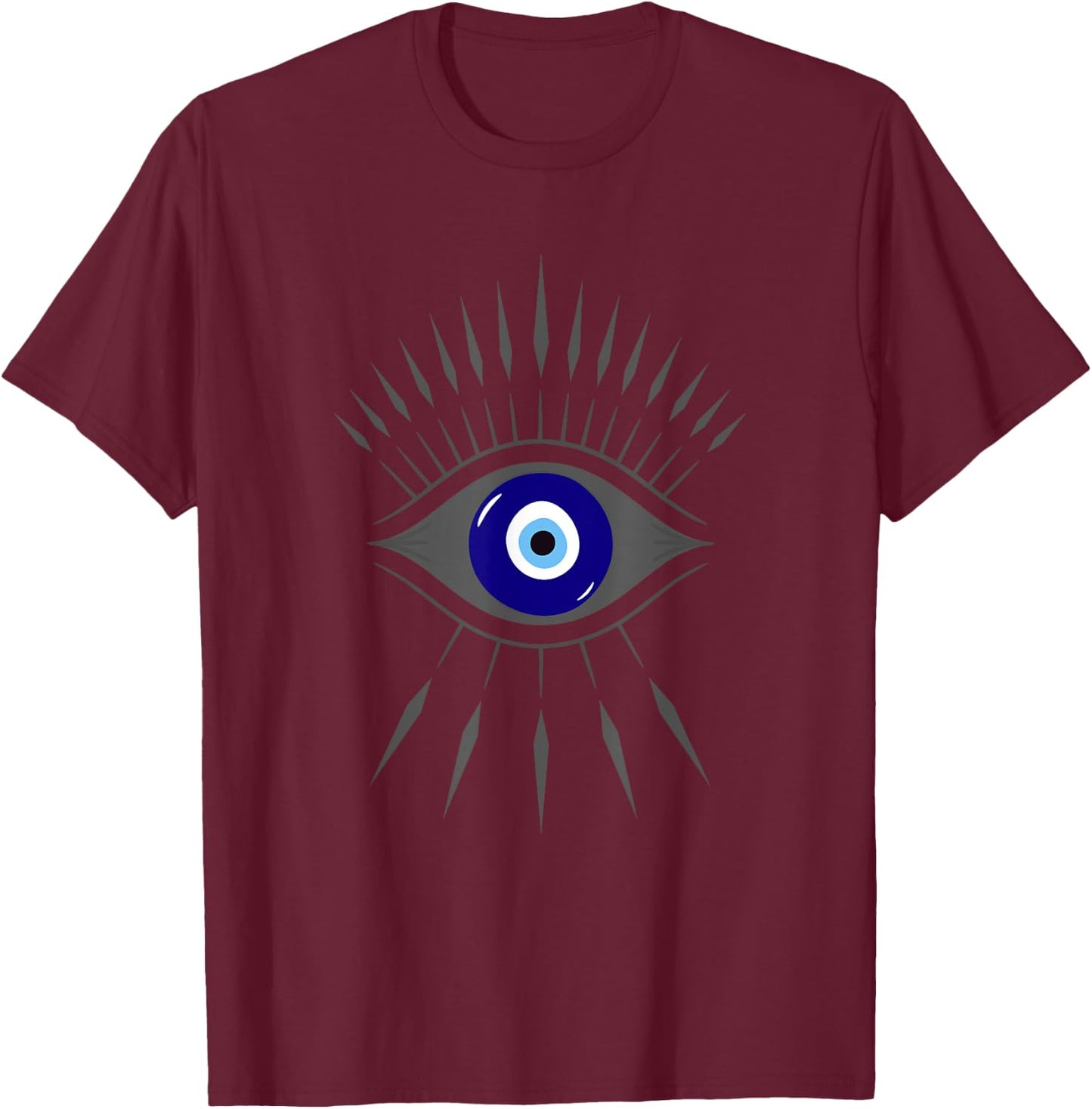 The Evil Eye and Curse Protection Third Eye Graphic T-Shirt - T-Shirt | Maroon