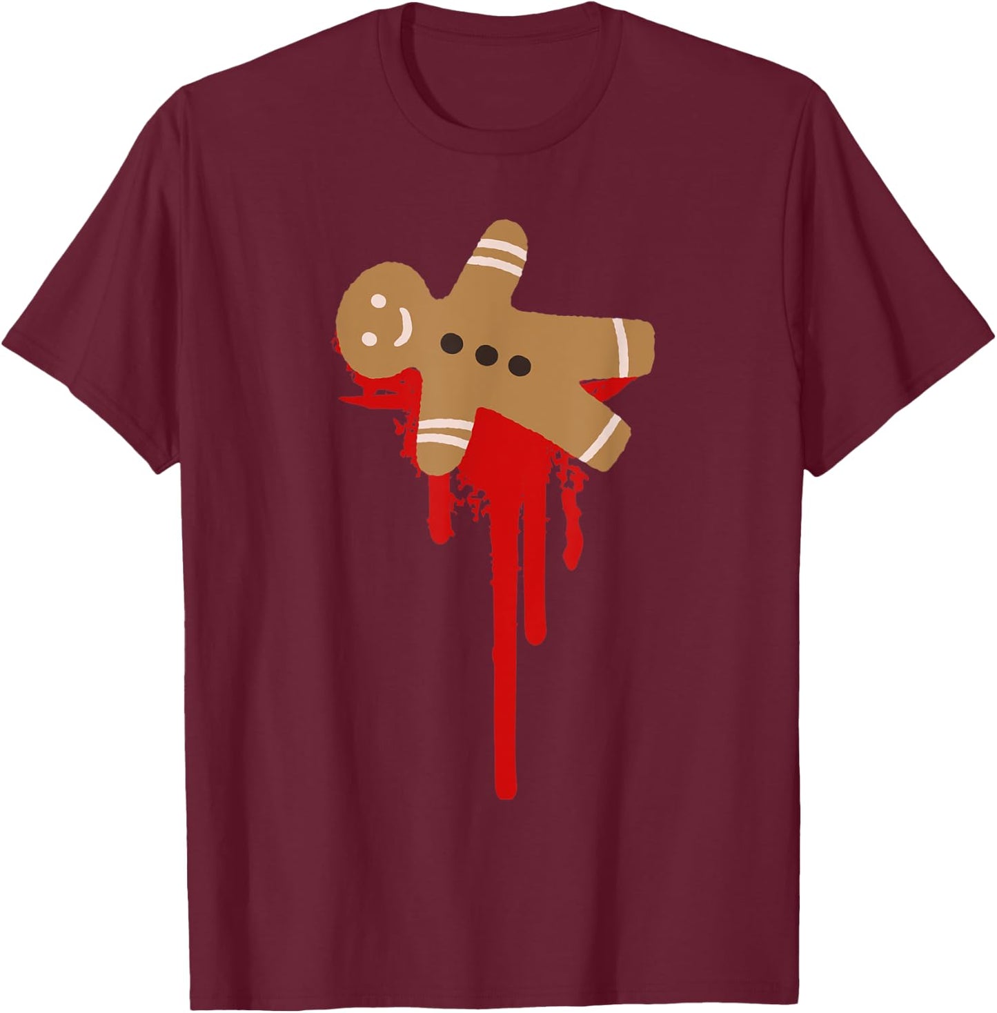 Scary Christmas Funny Gingerbread Man Horror Christmas T-Shirt - T-Shirt | Maroon