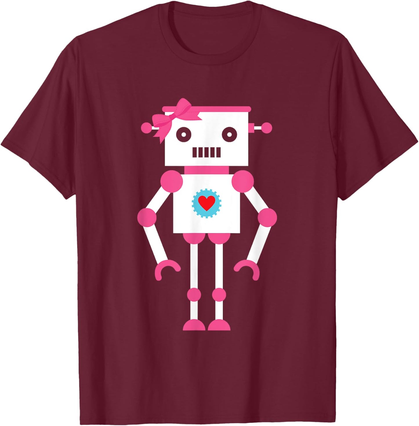 Cute Robot Girl | Robotics | Robot T-Shirt - T-Shirt | Maroon