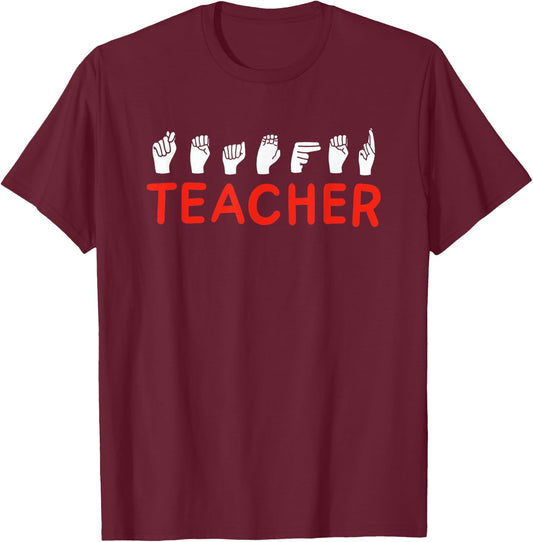 American Sign Language I ASL I Hearing Free I Sign Language T-Shirt - T-Shirt | Maroon