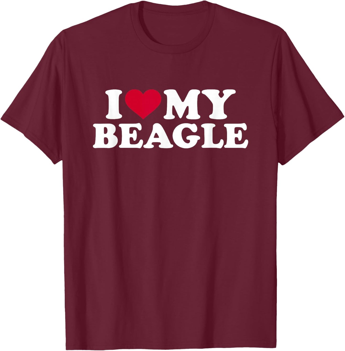 I love my Beagle T-Shirt - T-Shirt | Maroon