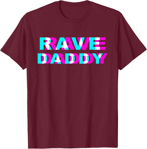 Rave Daddy EDM Music Festival Father Optical Illusion Trippy Small T-Shirt - T-Shirt | Maroon