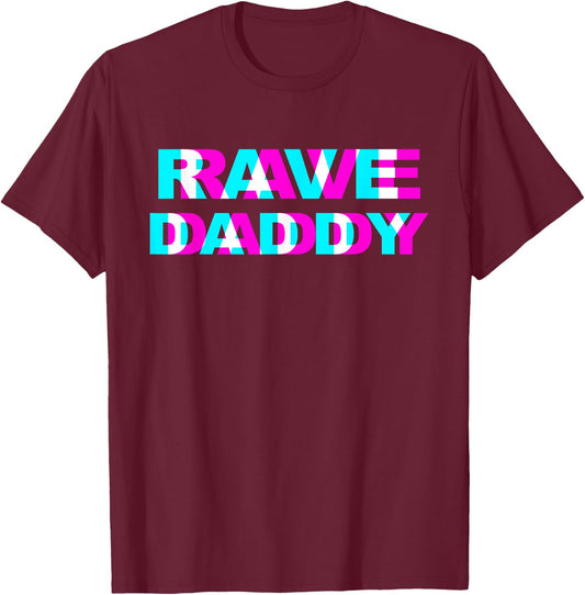 Rave Daddy EDM Music Festival Father Optical Illusion Trippy Small T-Shirt - T-Shirt | Maroon