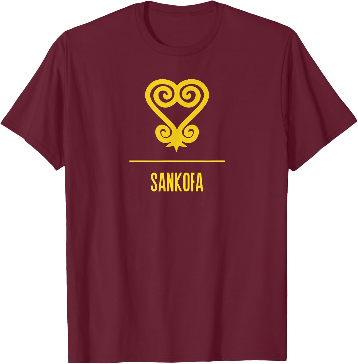 Adinkra Symbol | SANKOFA Black Pride Graphic T-Shirt - T-Shirt | Maroon