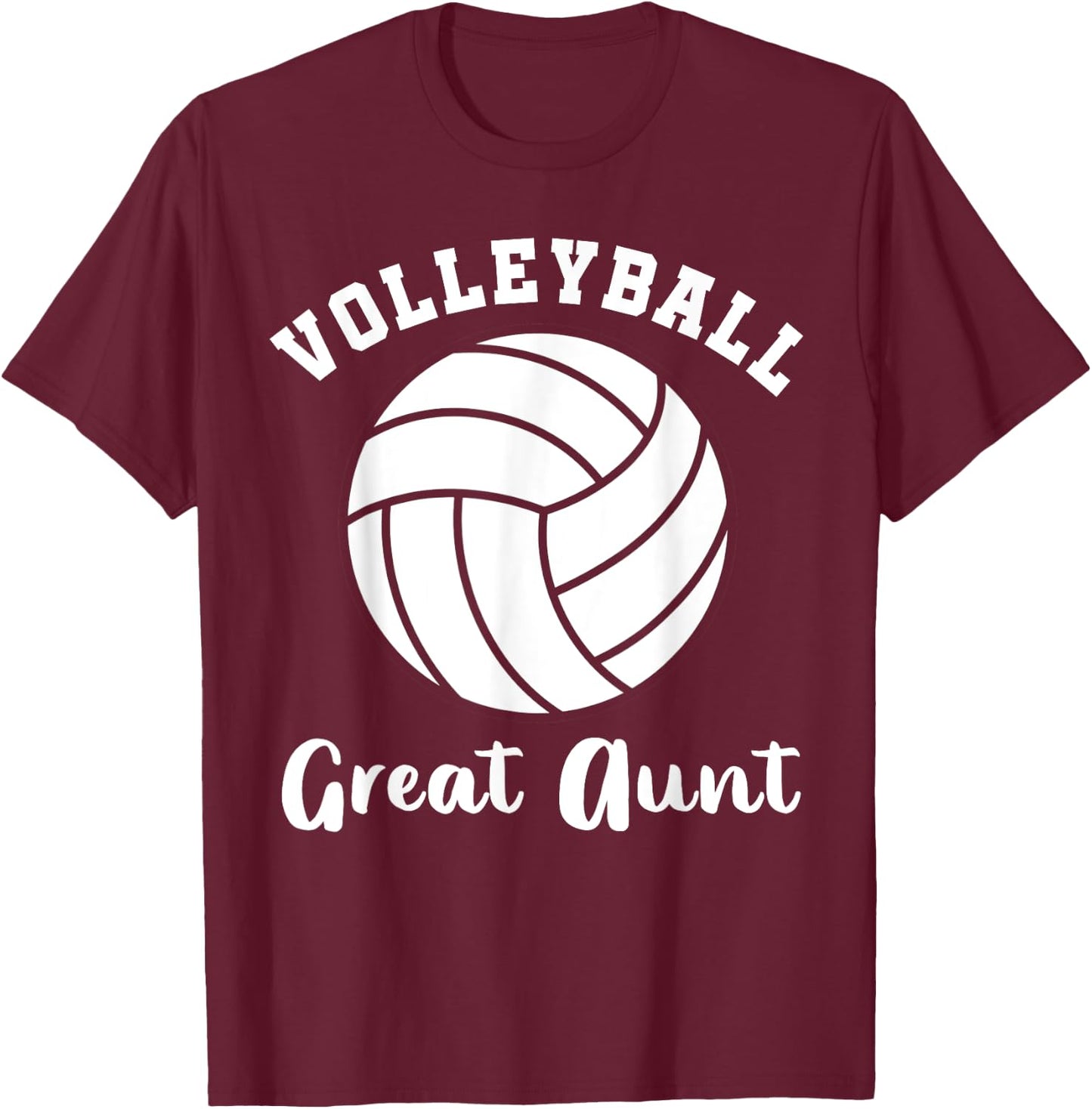 Volleyball Great Aunt Matching Family Volleyball Team T-Shirt - T-Shirt | Maroon