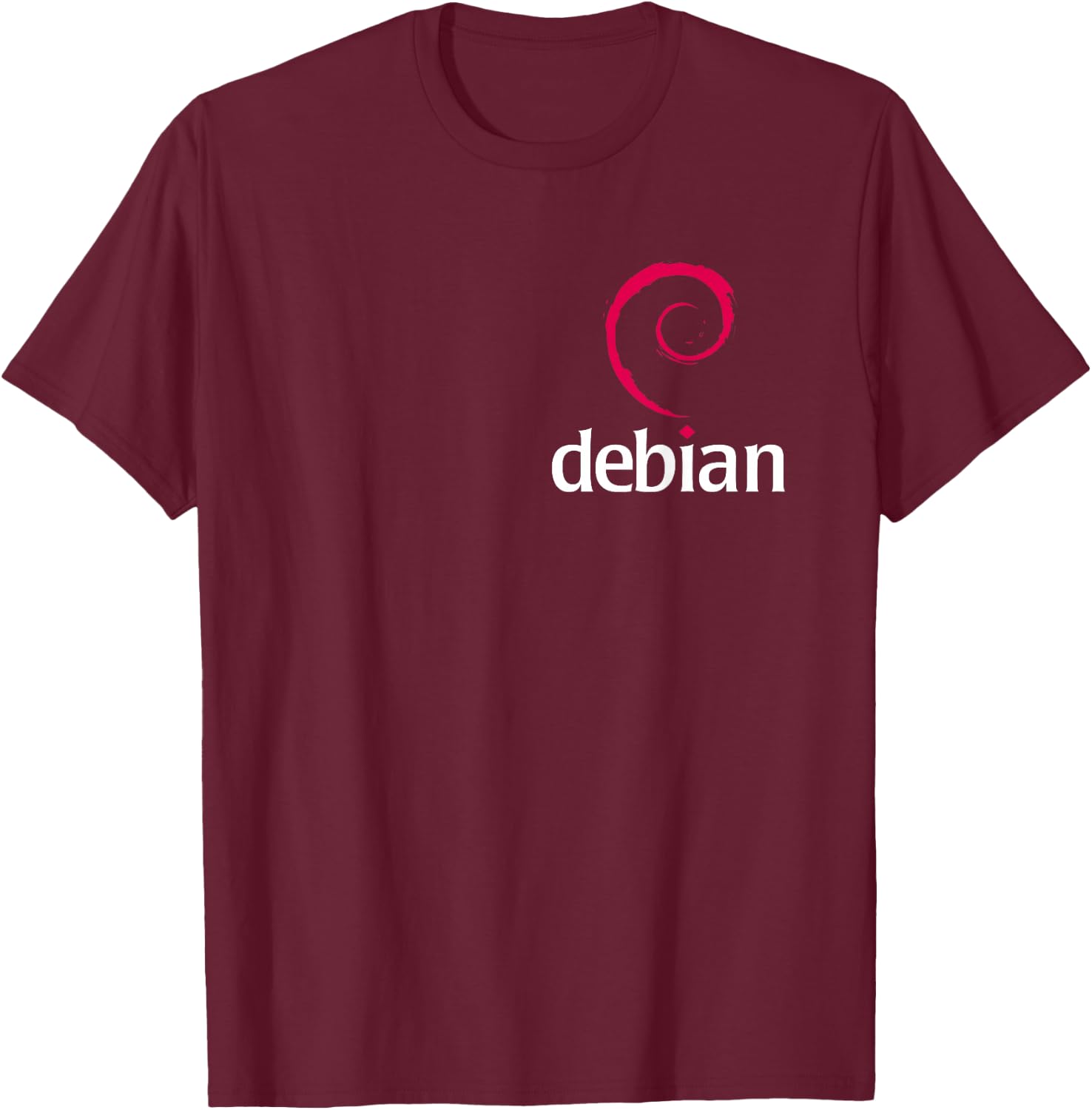 Linux Debian lovers Spiral Logo Open Source Os T-Shirt - T-Shirt | Maroon