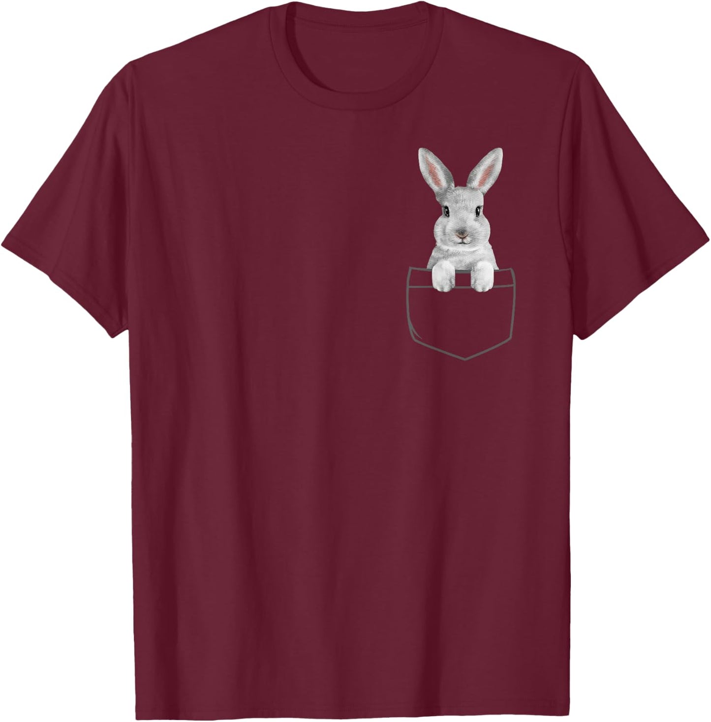 Bunny in a Pocket Girls Funny Easter Bunny T-Shirt - T-Shirt | Maroon
