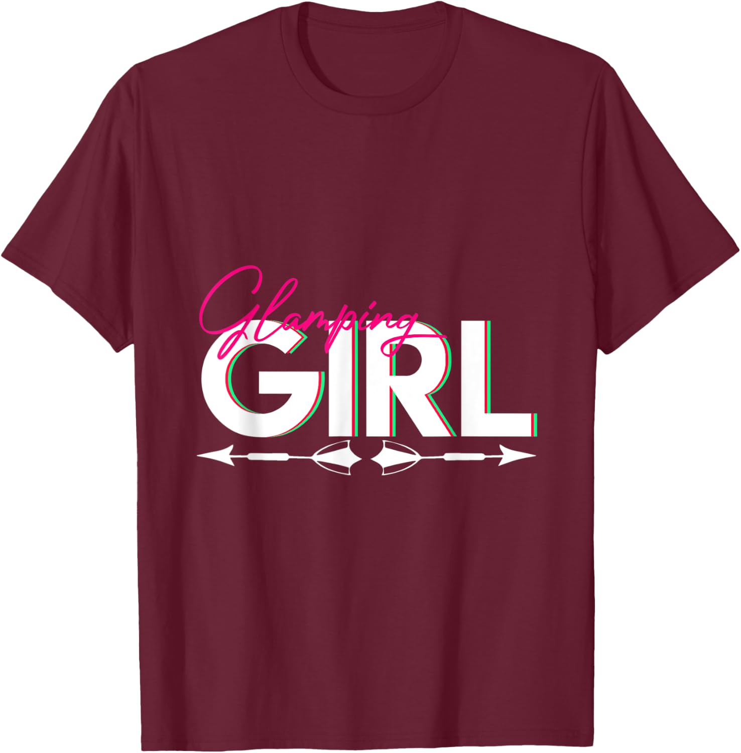 Camper Glamping Women Girls Kids Glamorous Camping T-Shirt - T-Shirt | Maroon
