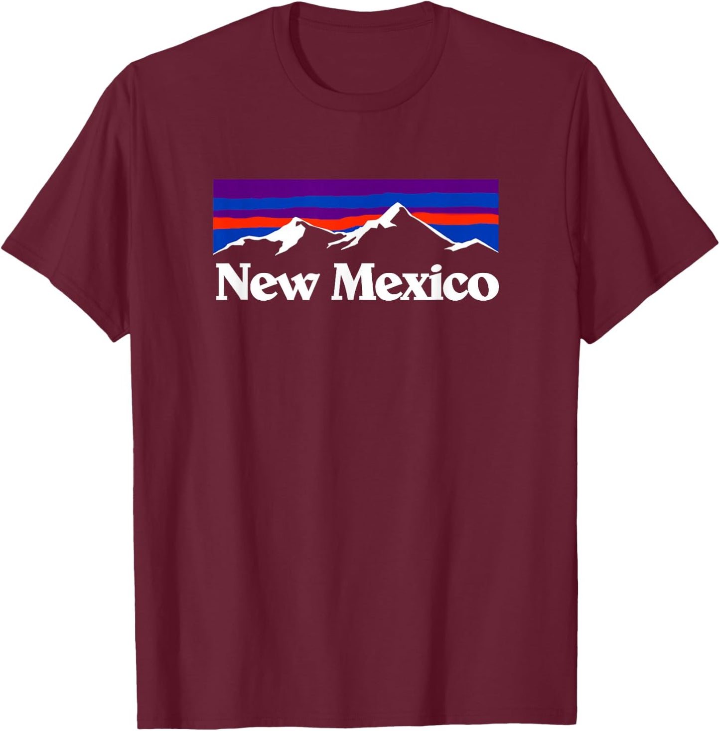 New Mexico State Retro Vintage Outdoors & NM Mountains T-Shirt - T-Shirt | Maroon