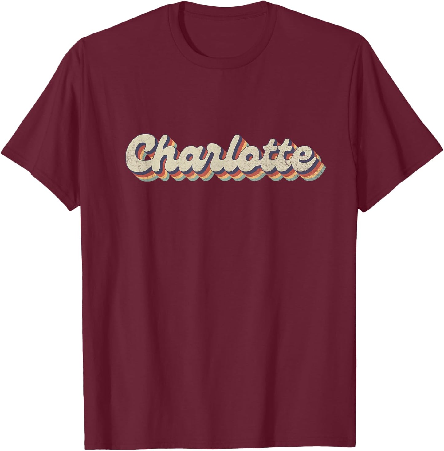 70's 80's USA City - Vintage Charlotte T-Shirt - T-Shirt | Maroon