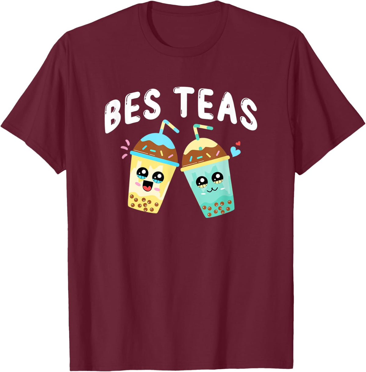 Bes-Teas Besties - Best Friends Bubble Tea Boba Tea Besteas T-Shirt - T-Shirt | Maroon