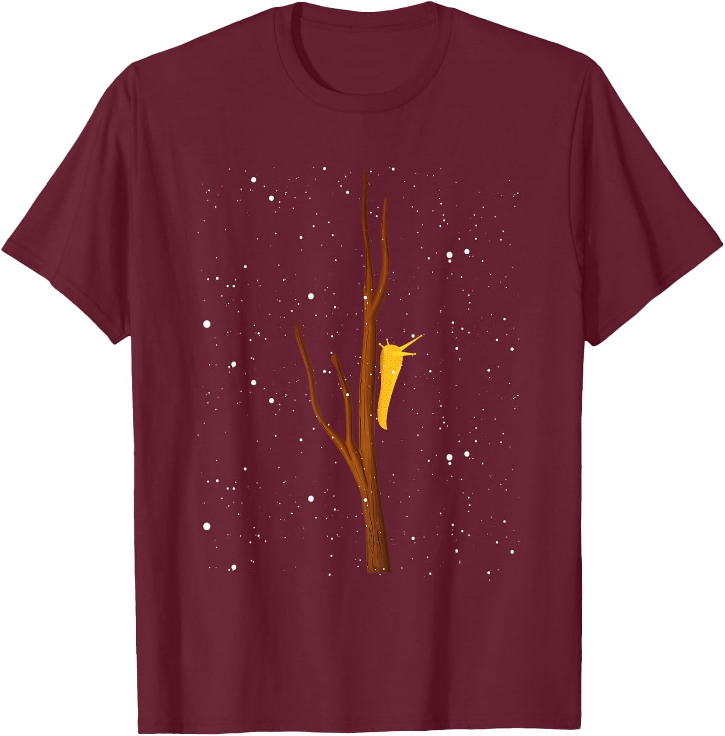Banana Slug Pacific Banana Slug Fan Black Snug Fit - Spotted Banana Slug Species Climbing Slug - Small - Modern Animal Print - Christmas, Halloween T-Shirt - T-Shirt | Maroon