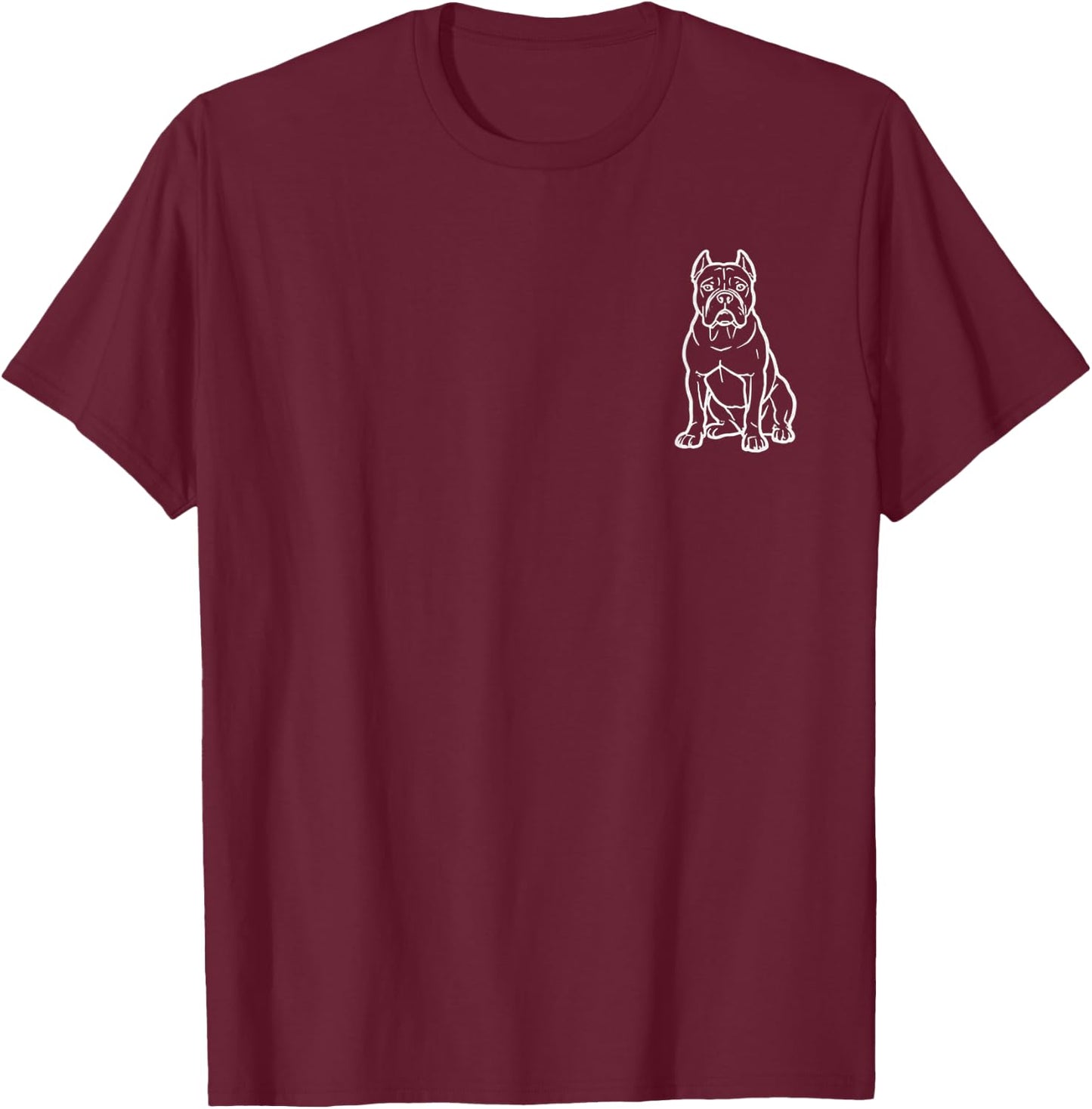 Cane Corso Minimalist Cute Dog Line Art T-Shirt - T-Shirt | Maroon