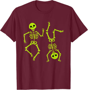 Dancing Skeletons Halloween Shirt for Boy Girl Youth Toddler T-Shirt - T-Shirt | Maroon
