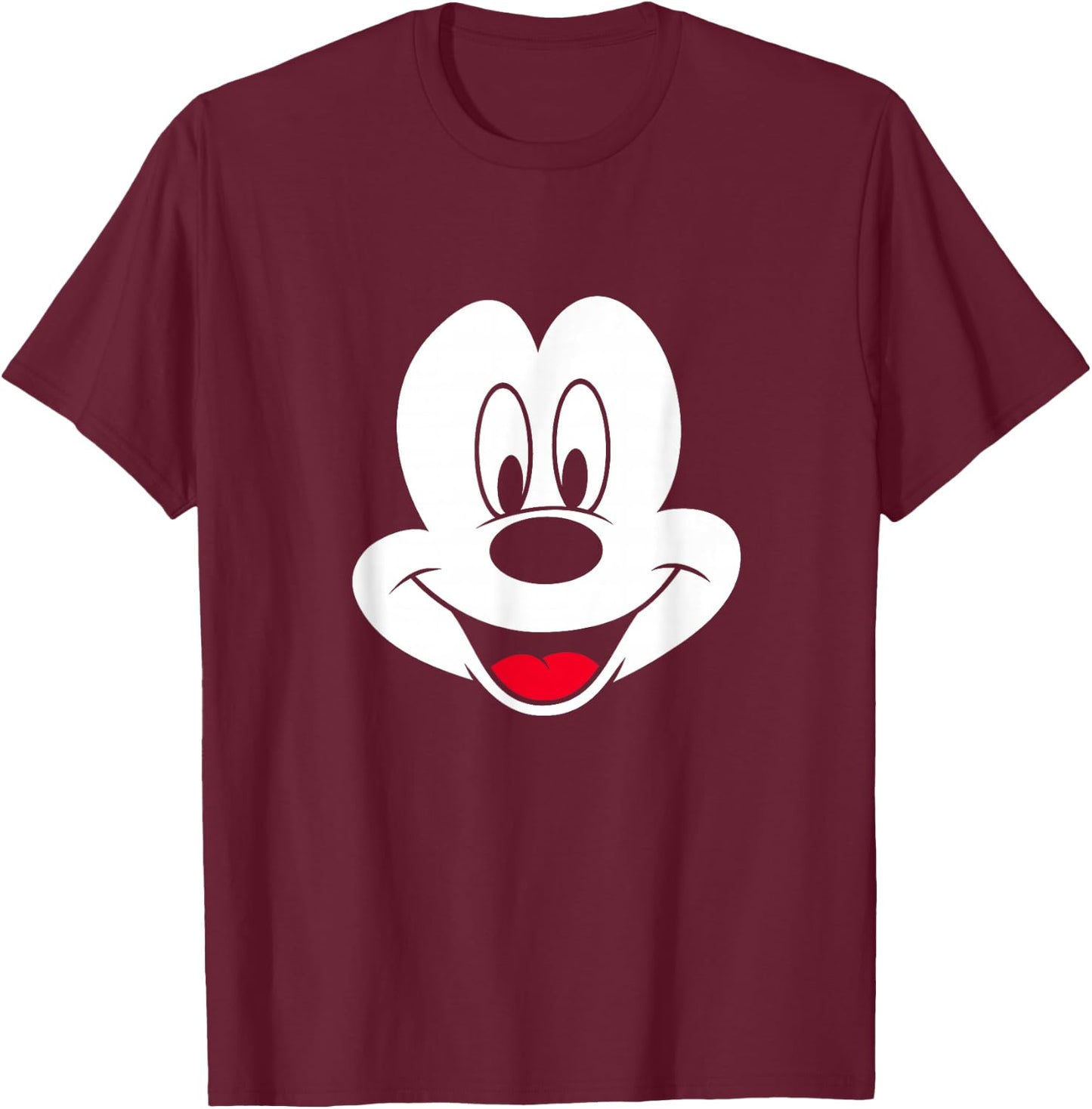 Disney Mickey Mouse Big Face T-Shirt - T-Shirt | Maroon