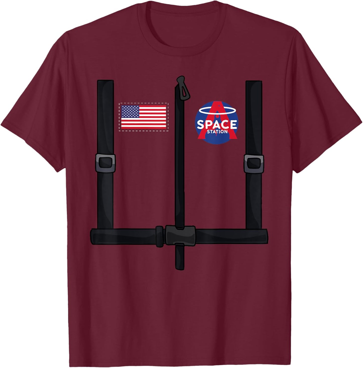Easy Costume Idea - Space Astronaut T-Shirt - T-Shirt | Maroon