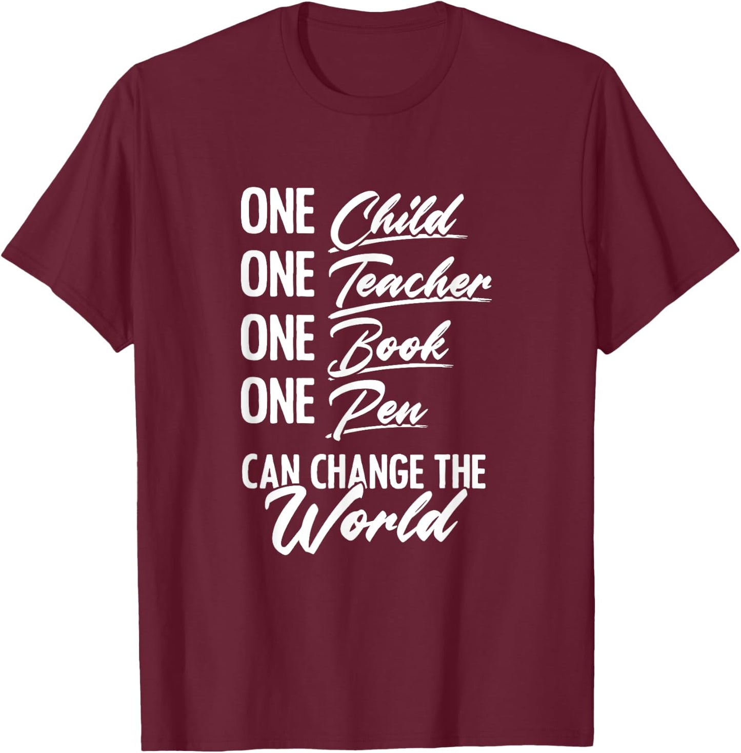 Malala Yousafzai Inspiration Quotes Malala T-Shirt - T-Shirt | Maroon