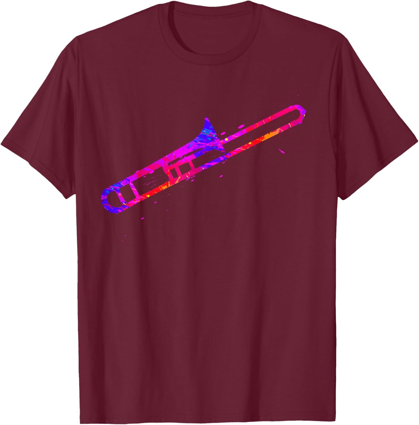 Trombone Brass Instrument Trombonist Jazz Music T-Shirt - T-Shirt | Maroon