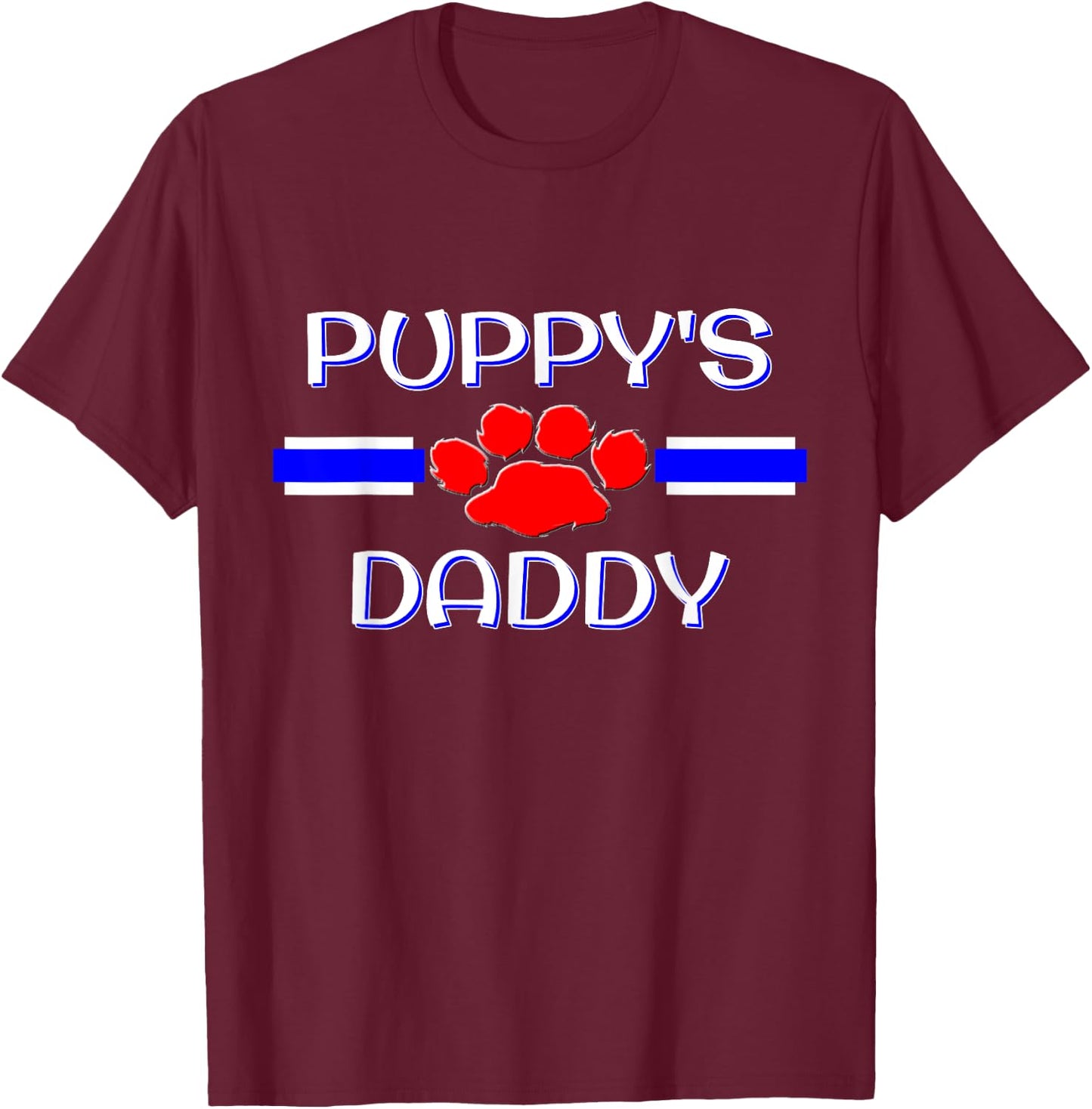 Gay Puppy Daddy, BDSM Human Pup Play Fetish Kink Gift T-Shirt - T-Shirt | Maroon