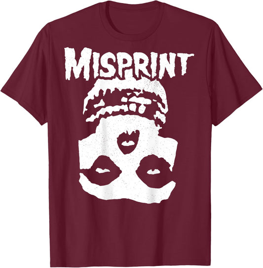 Misprint Skull (on back) T-Shirt - T-Shirt | Maroon