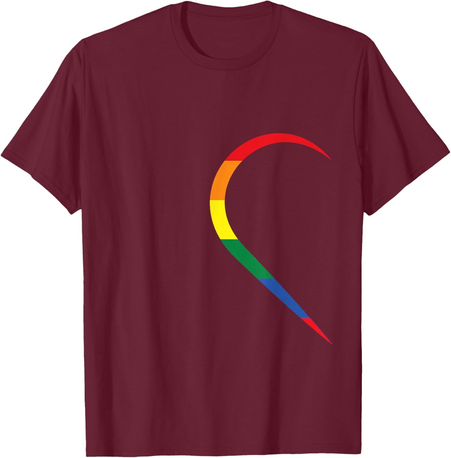 LGBT Half Heart Love Couple Gay Pride Month T-Shirt - T-Shirt | Maroon