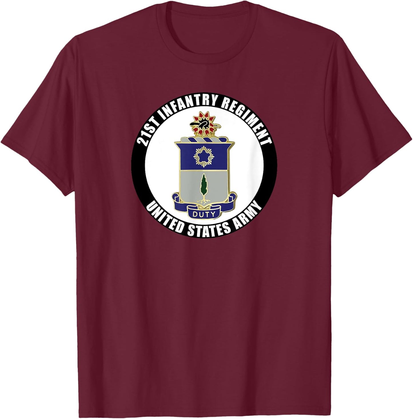 21st Infantry Regiment United States Army Veteran Military T-Shirt - T-Shirt | Maroon